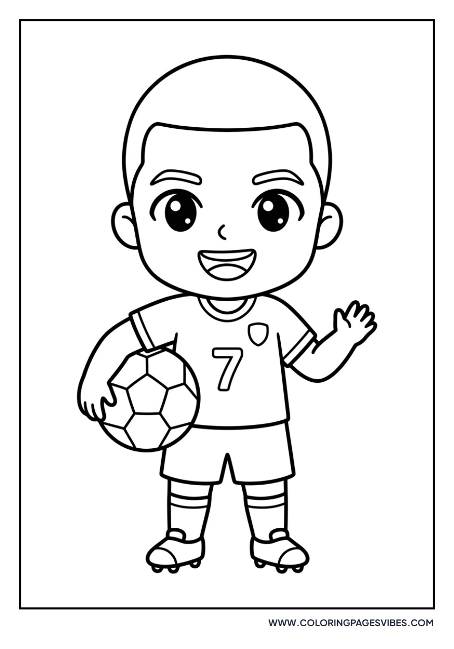 Cartoon Mbappe Chibi Style