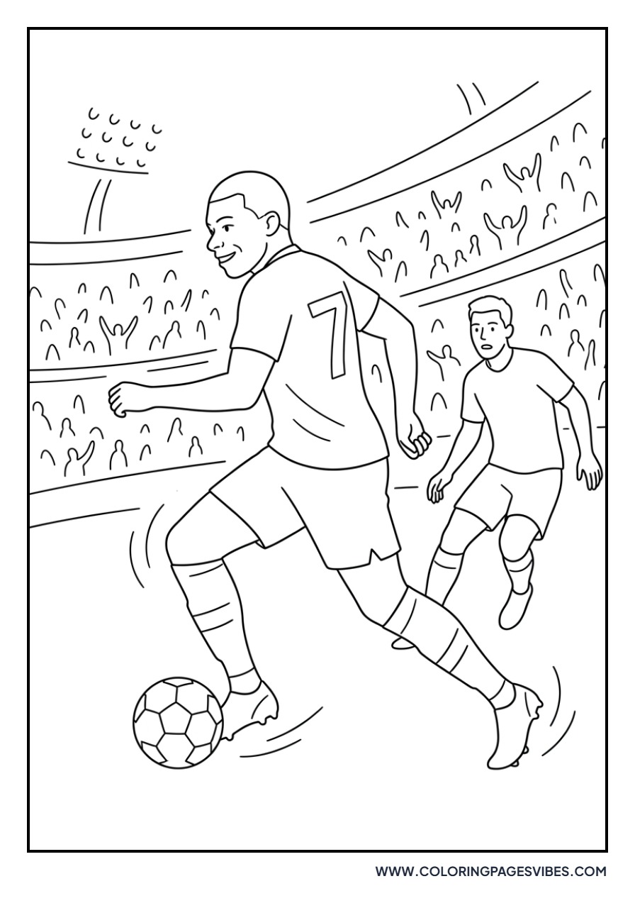 Mbappe Dribbling Downfield