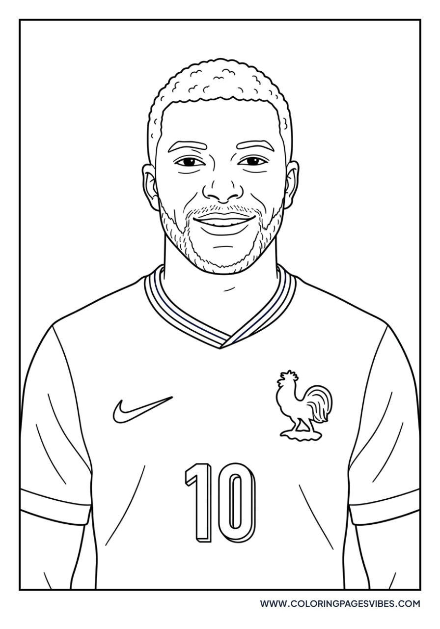Mbappe France Jersey Portrait