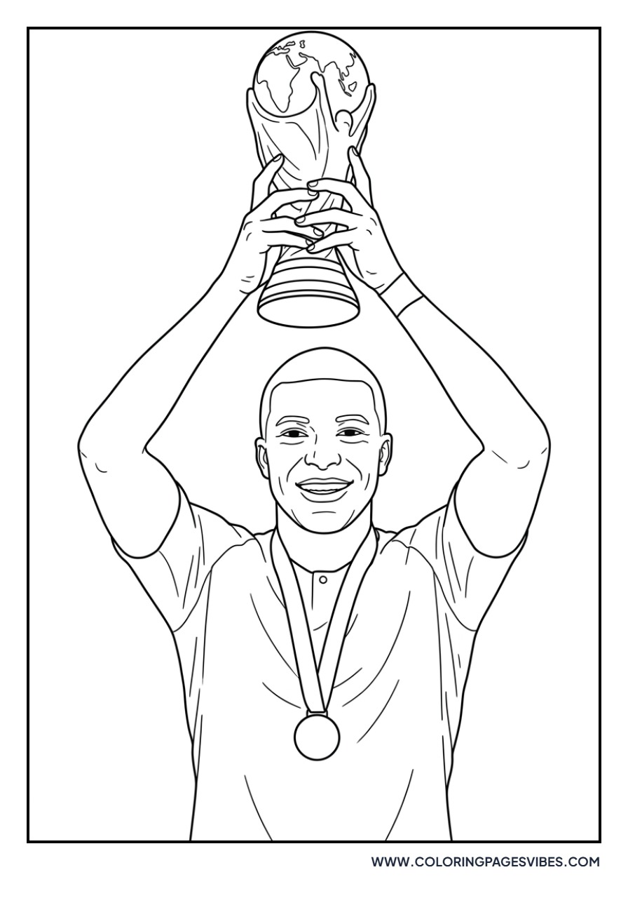 Mbappe Holding World Cup Trophy