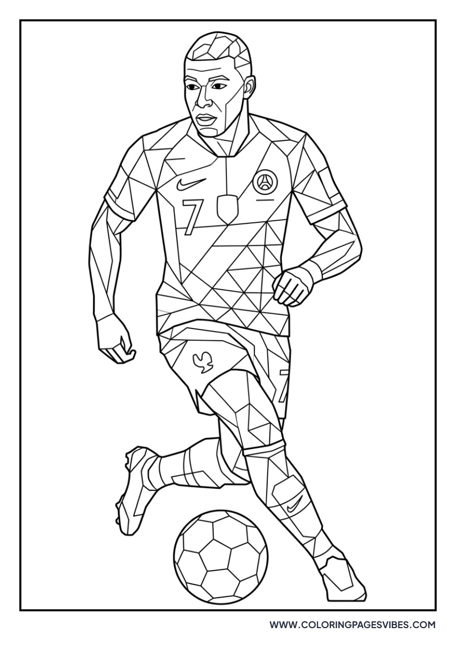 Mbappe Stylized Geometric Art