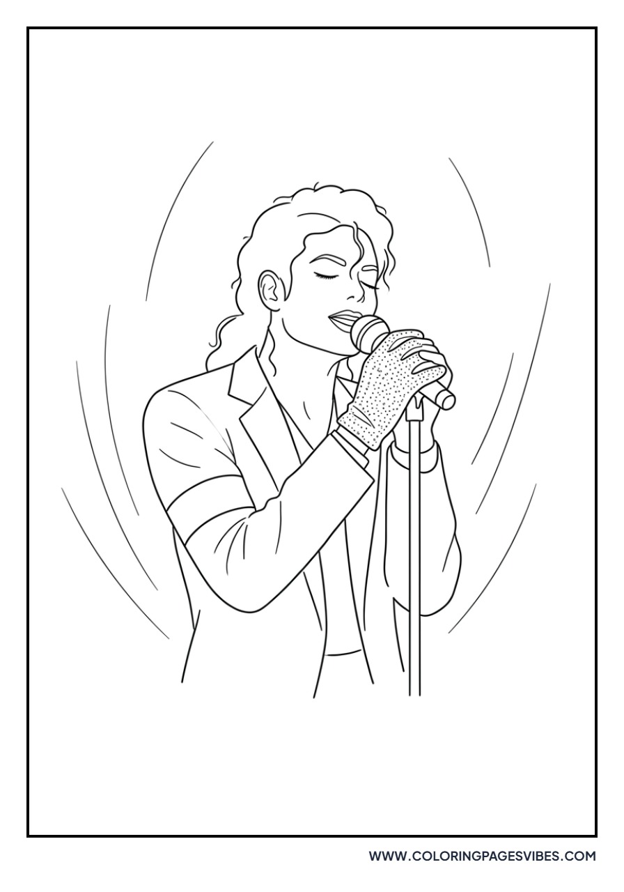 MJ holding a Microphone