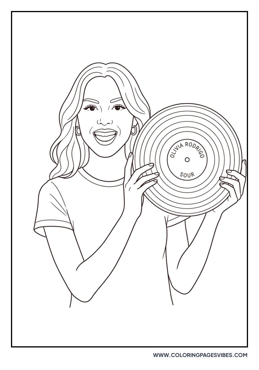 Olivia Rodrigo Holding a Vinyl