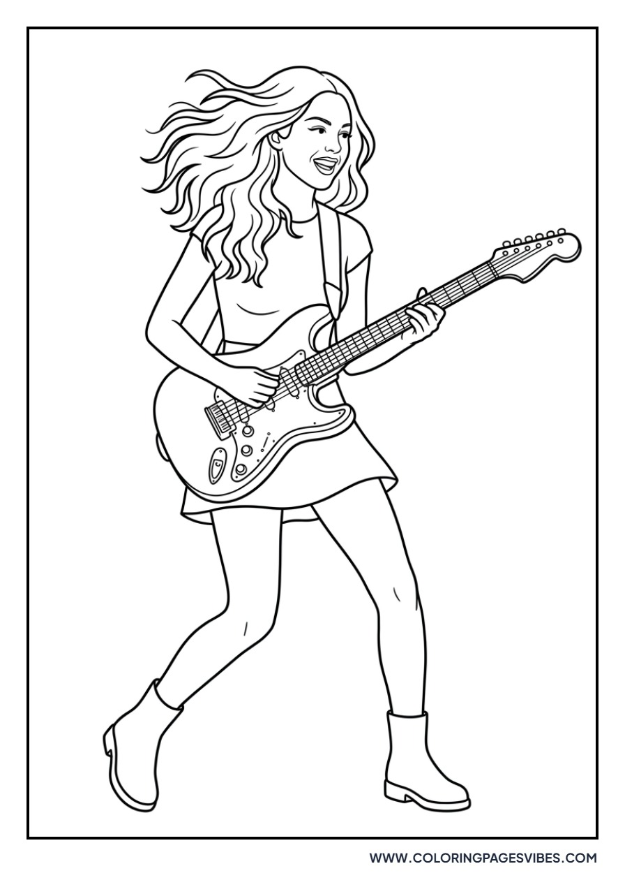 Olivia Rodrigo Playing Electric Guitar