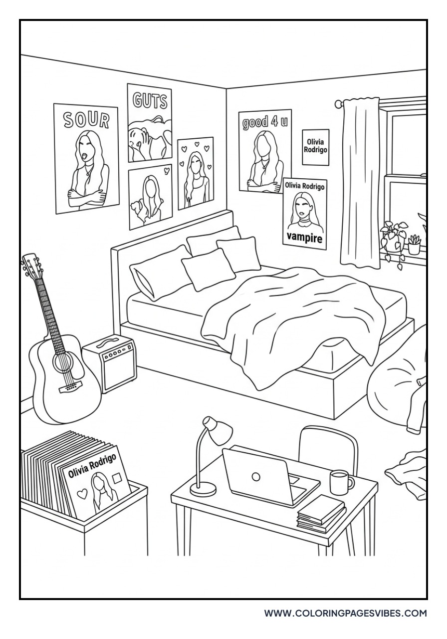 Olivia Rodrigo Purple Aesthetic Bedroom