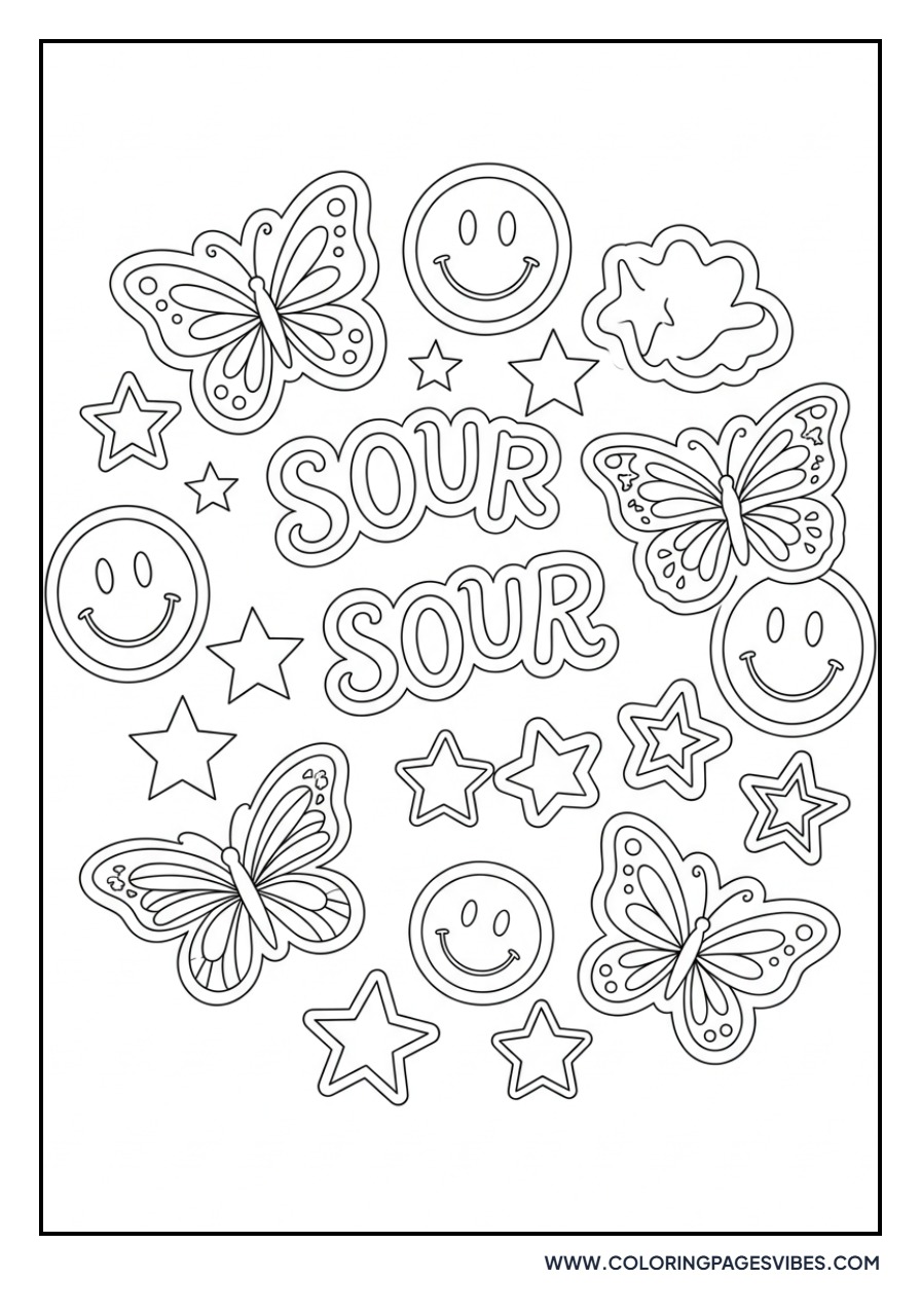 Olivia Rodrigo SOUR Sticker Collage