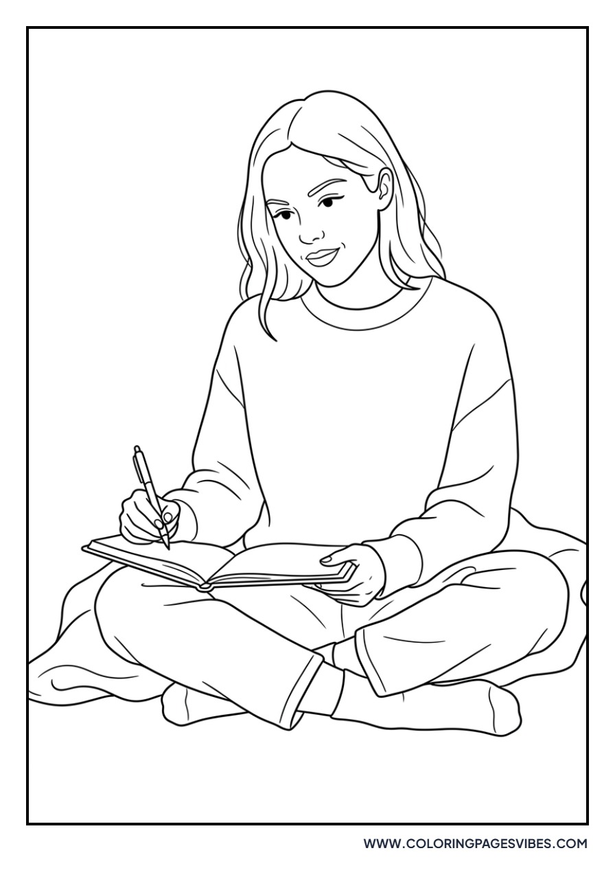 Olivia Rodrigo Writing in Journal