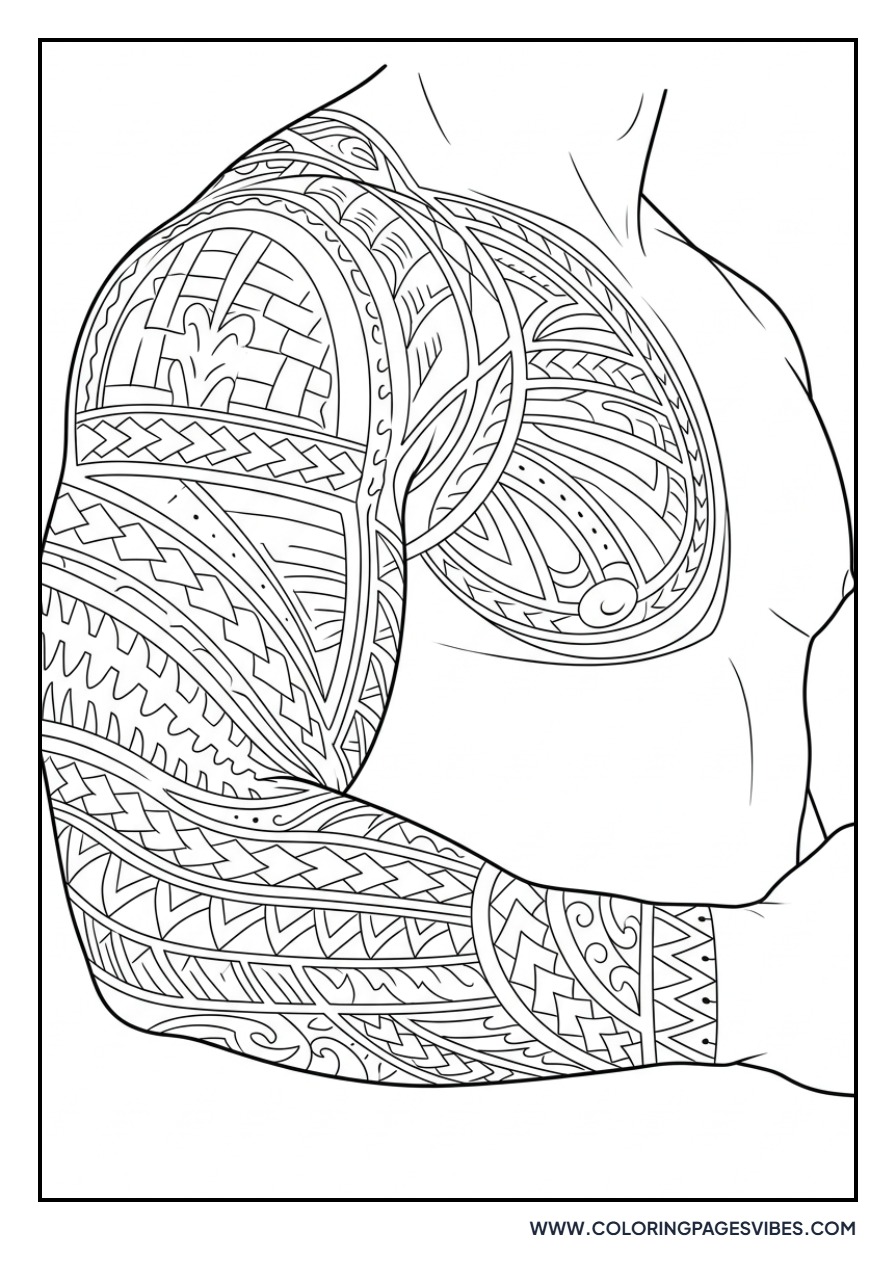 Roman Reigns Tribal Tattoo Detail