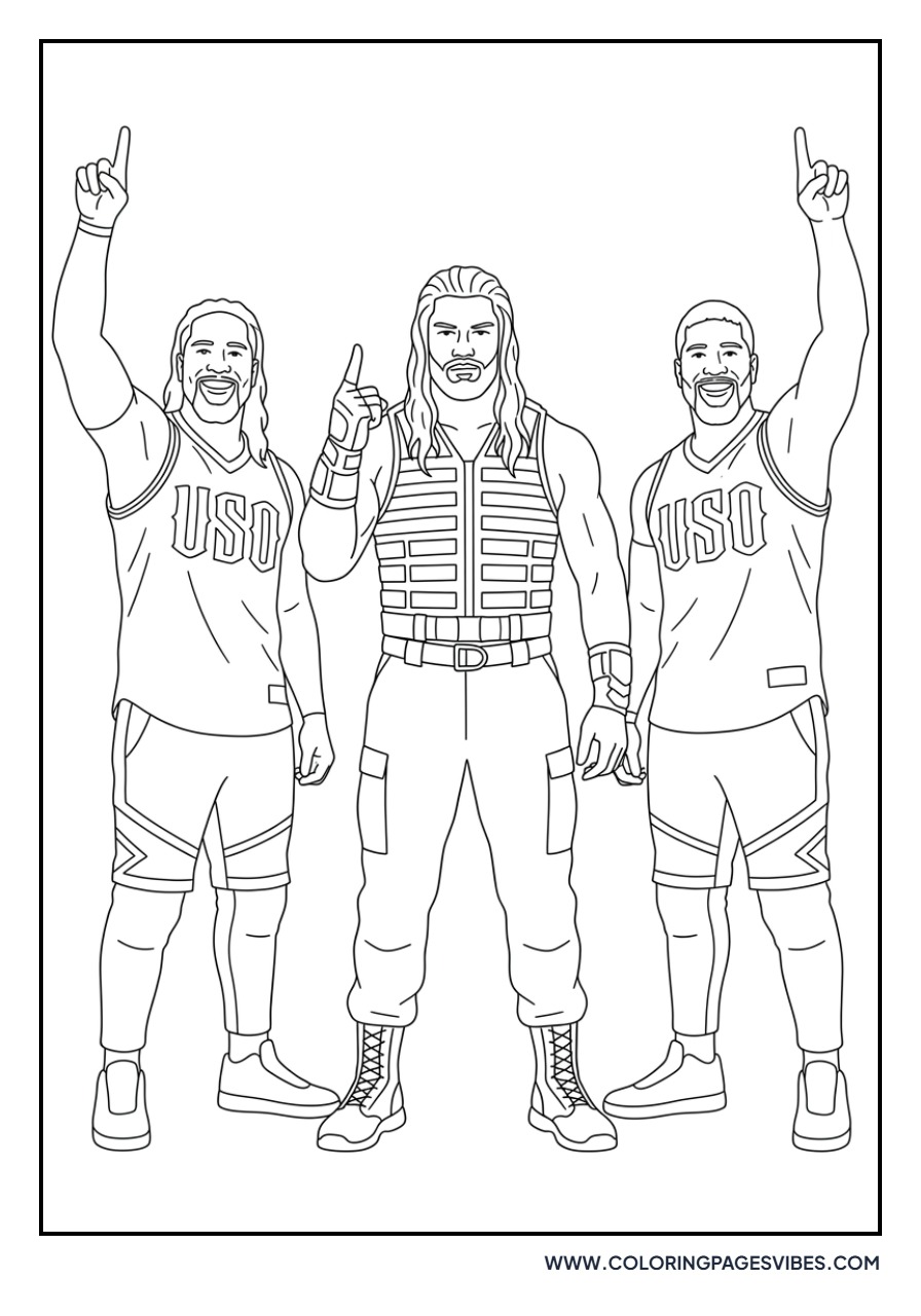 Roman Reigns with the Usos