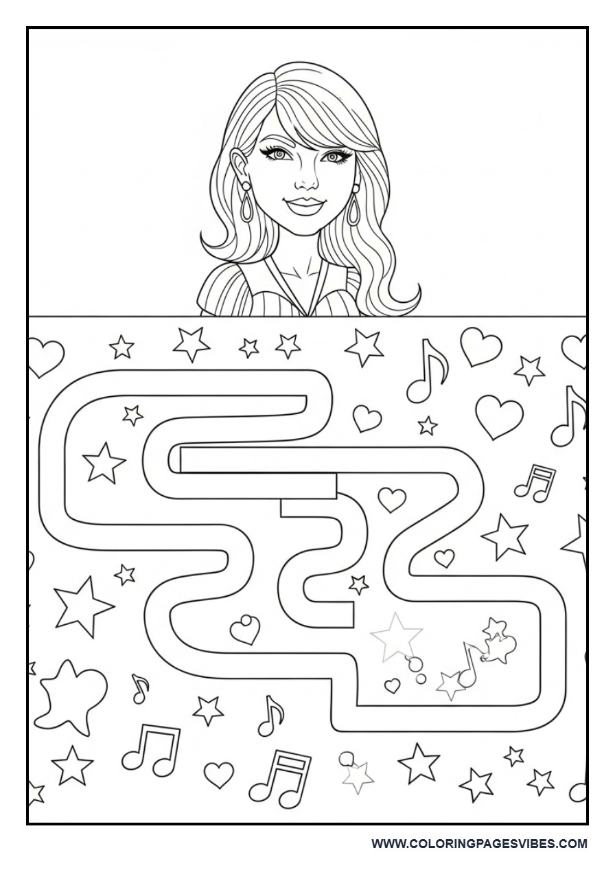 Coloring + Maze Activity Page