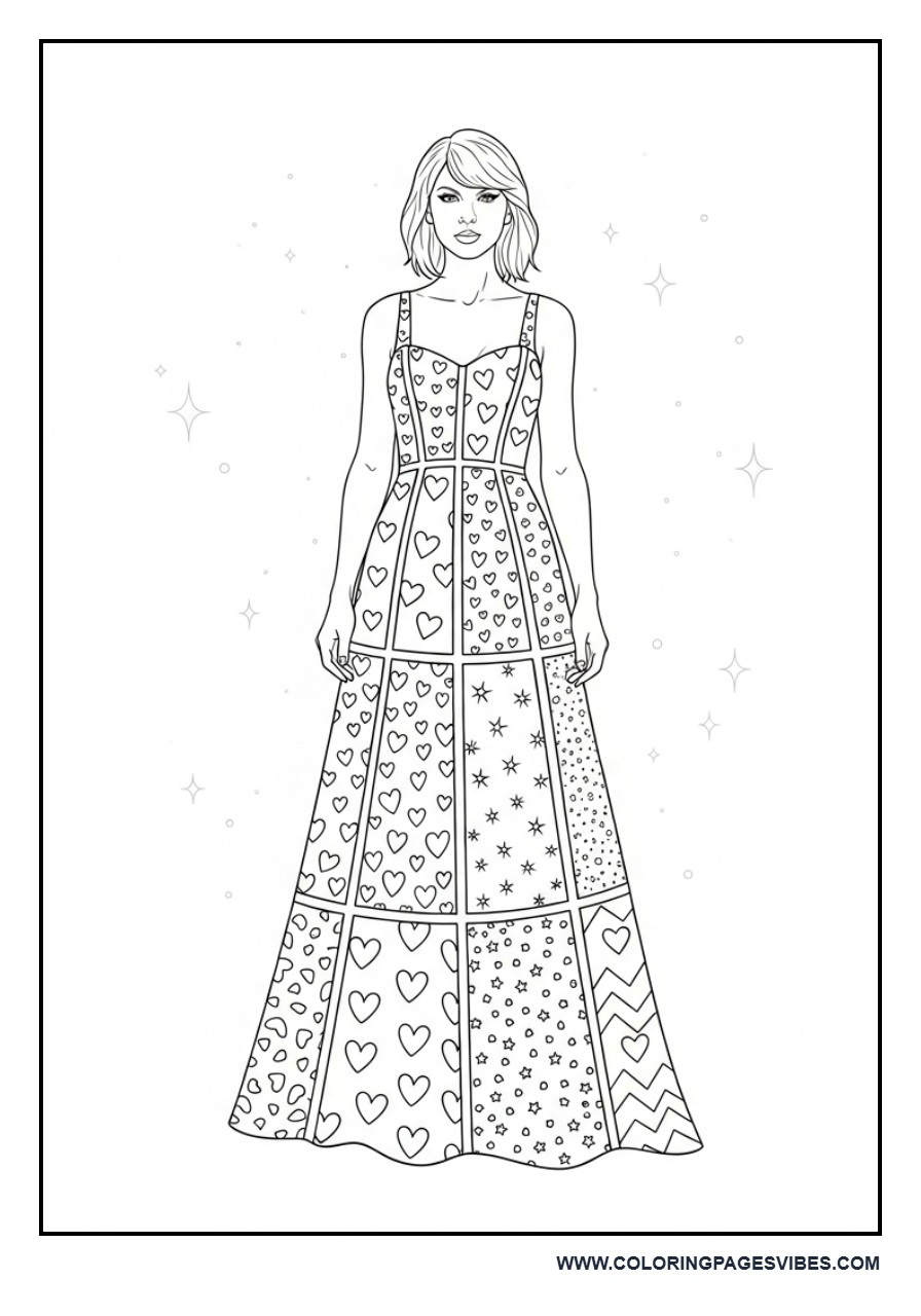 Elegant Dress with Pattern Panels