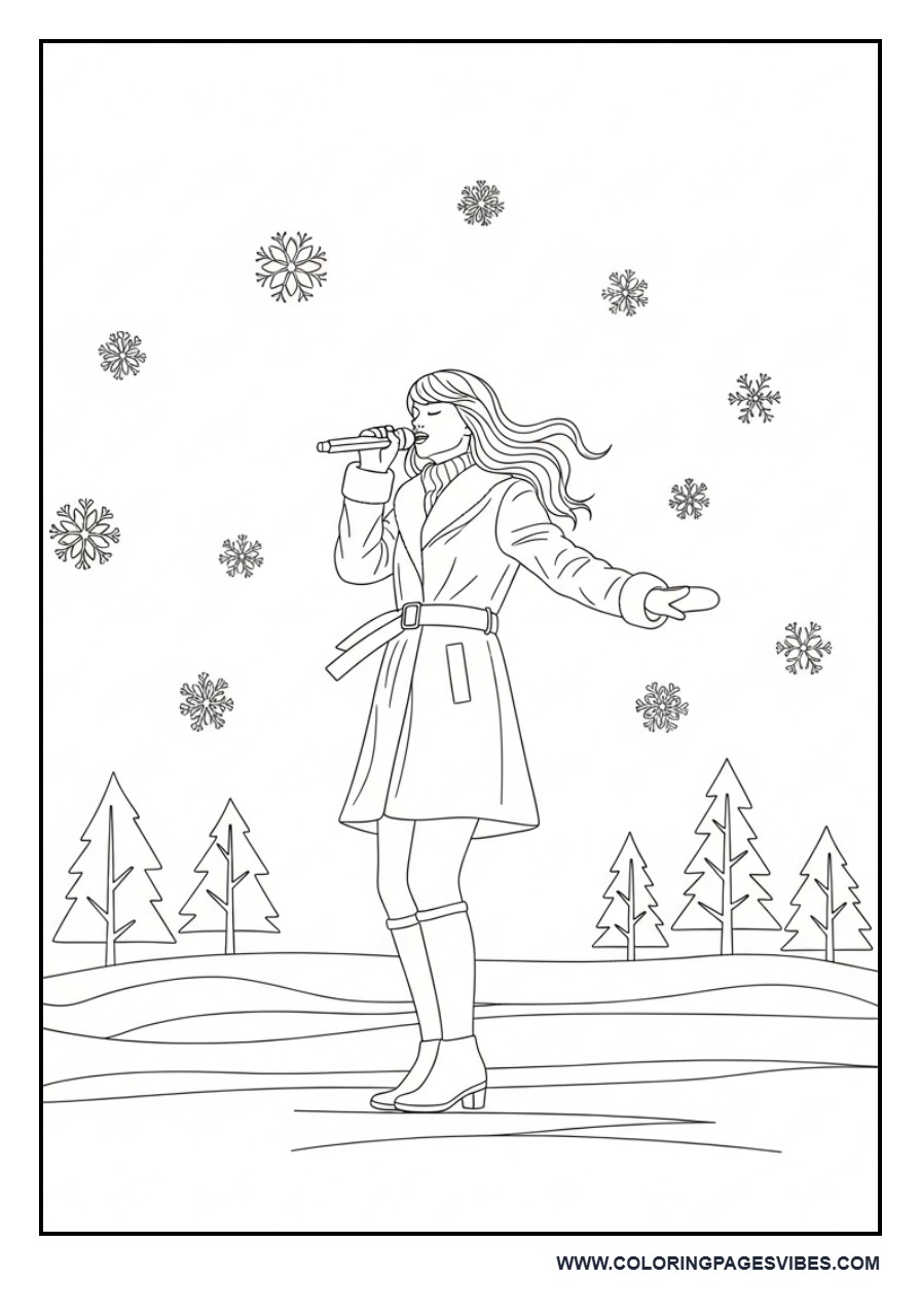 Winter Snow Singing Scene