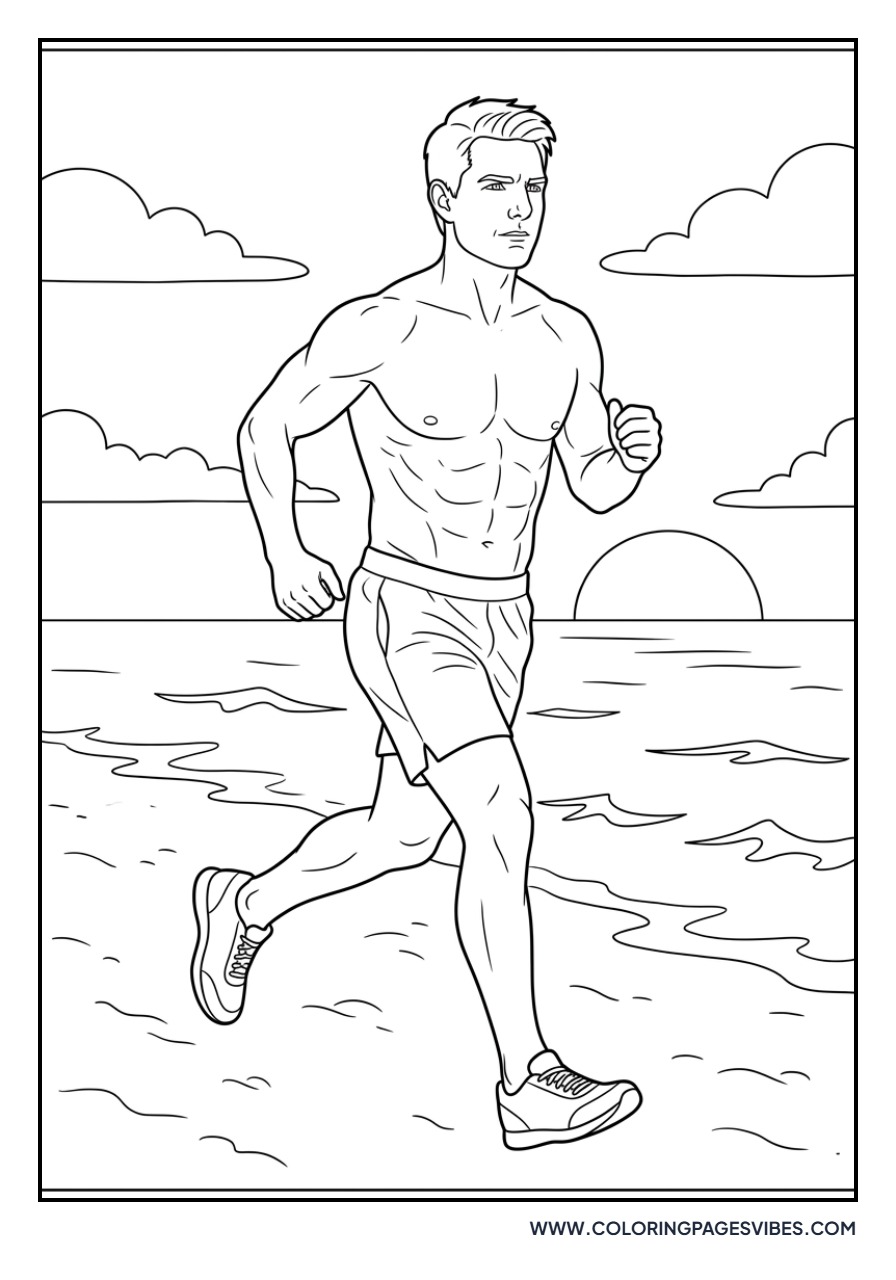 Maverick Jogging on Beach