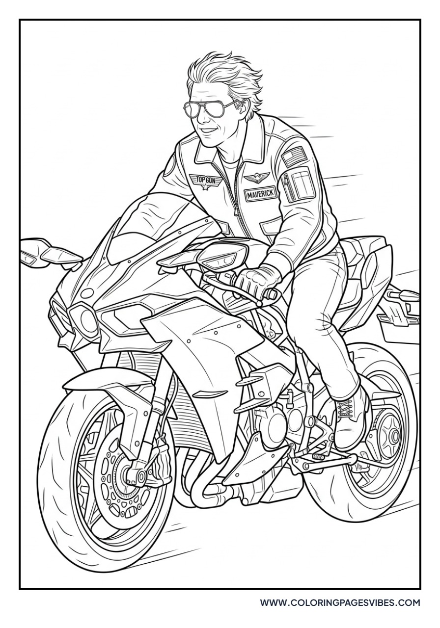 Maverick on a Motorcycle