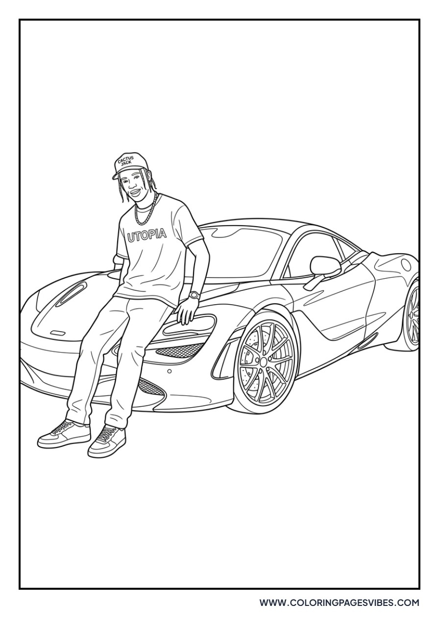 Travis Scott with Luxury Car