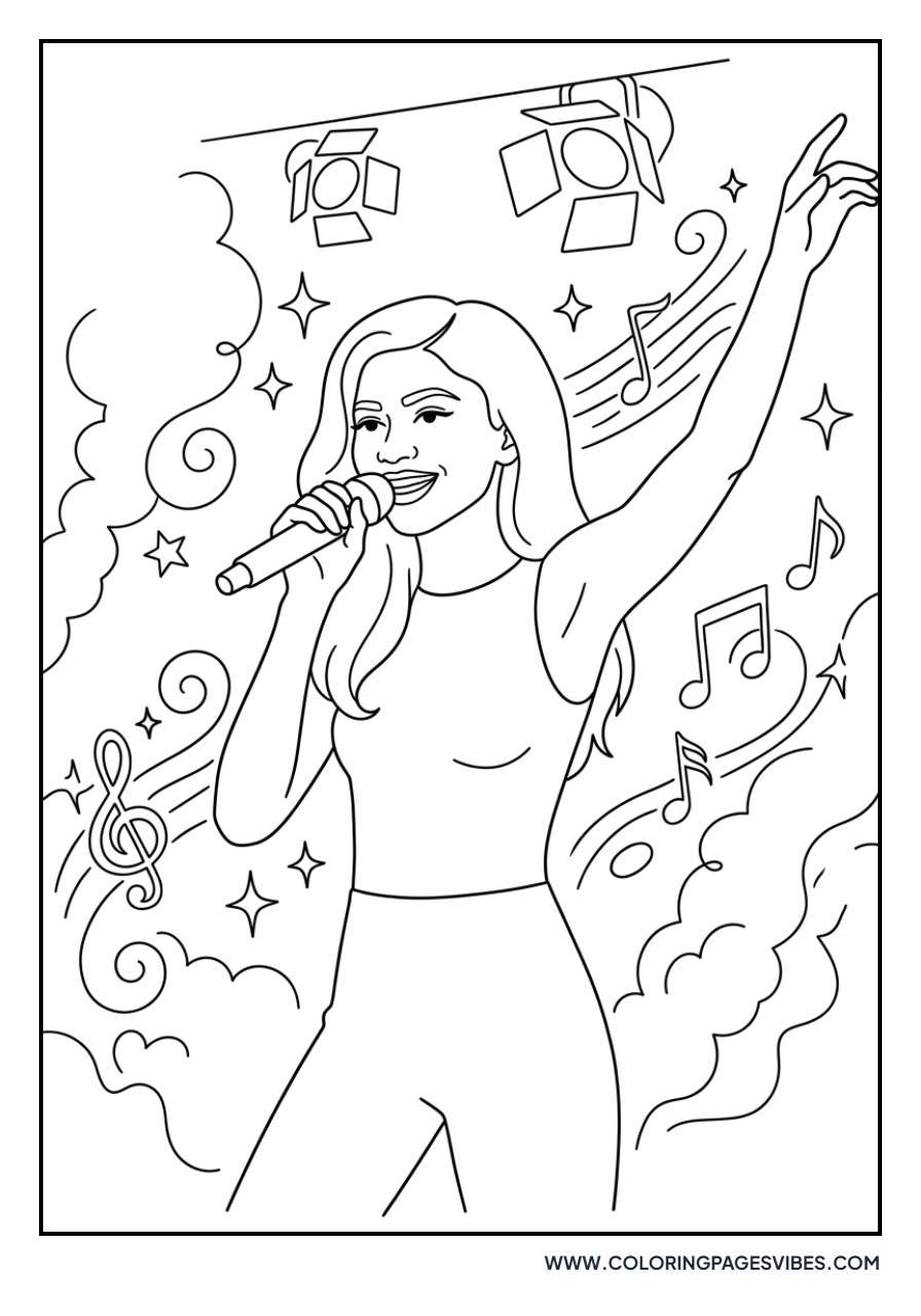 Zendaya Singing into Microphone