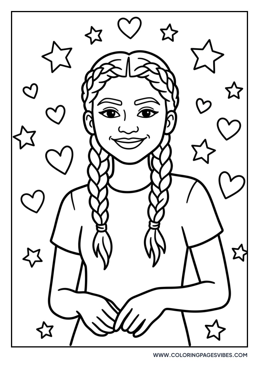 Zendaya Smiling with Stars