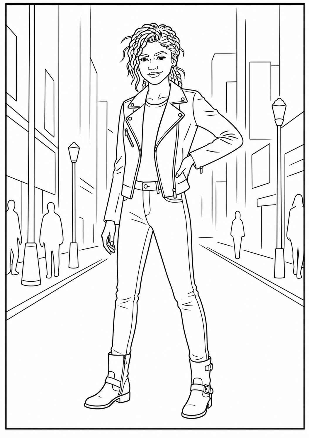 Zendaya with a Leather Jacket