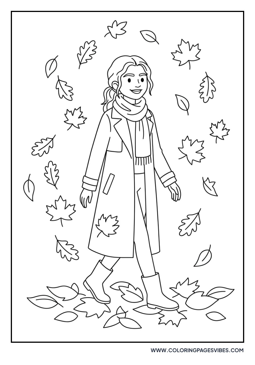 Zendaya with Autumn Leaves
