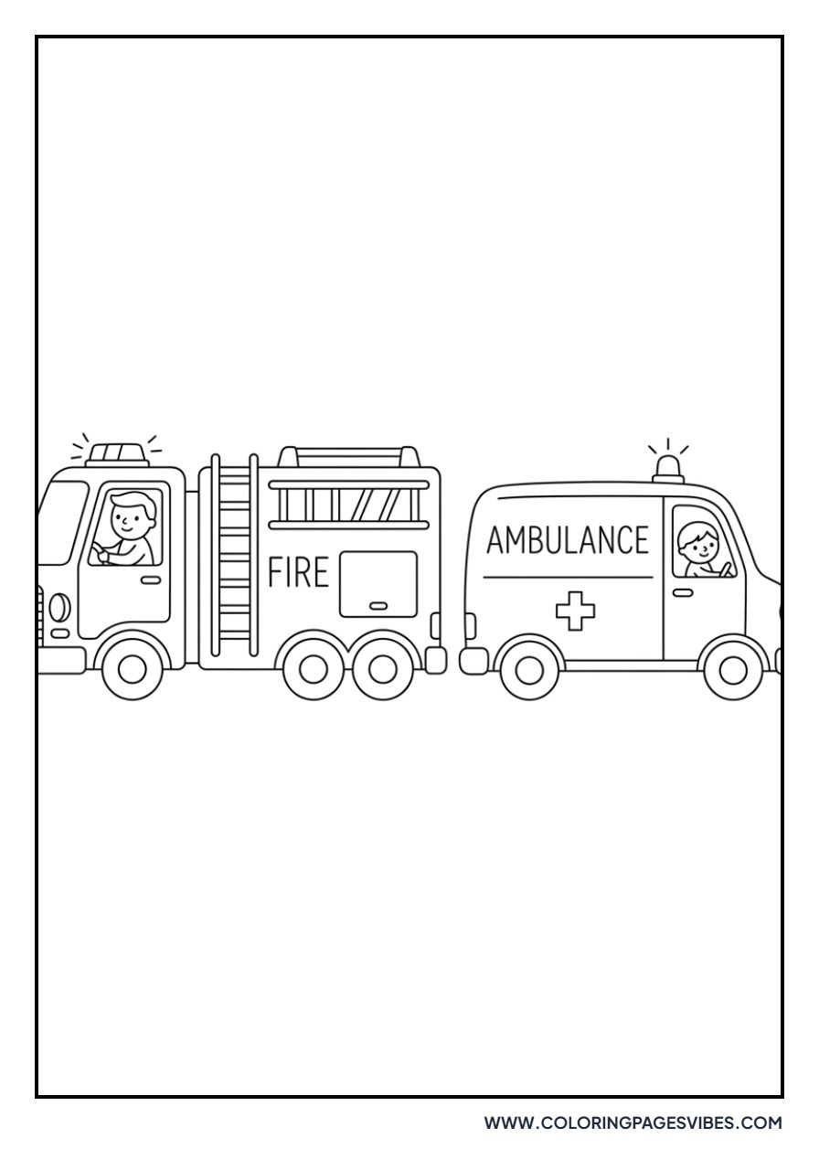 Ambulance and Fire Truck