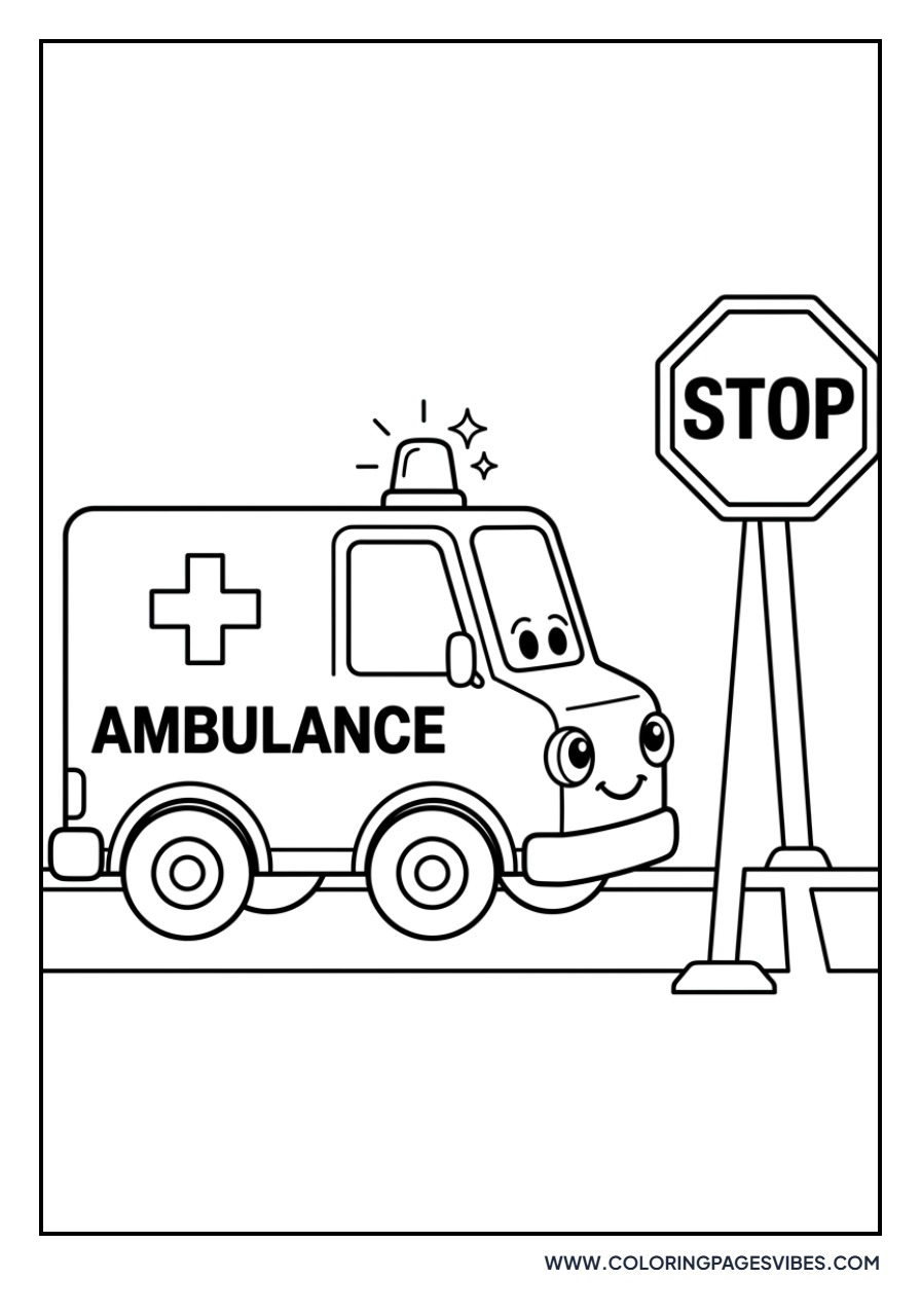 Ambulance and Stop Sign