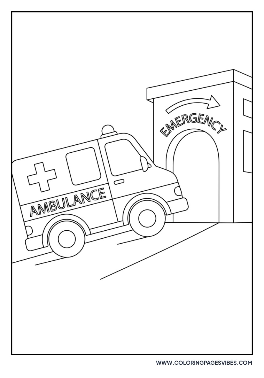 Ambulance at the Hospital Entrance