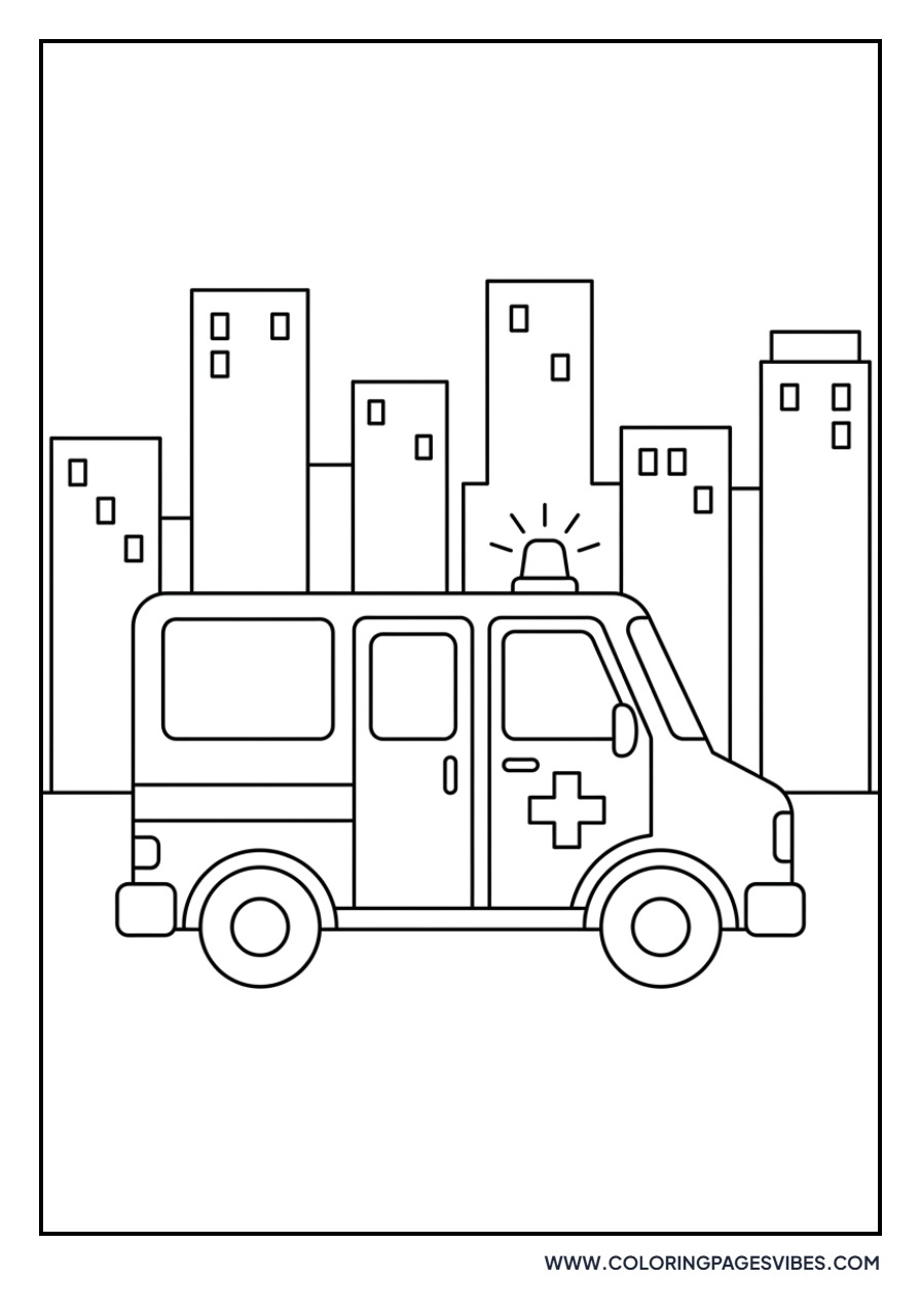 Ambulance Driving Through City