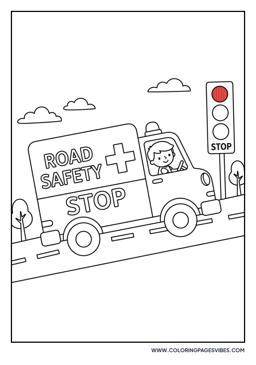 Ambulance Near Traffic Light