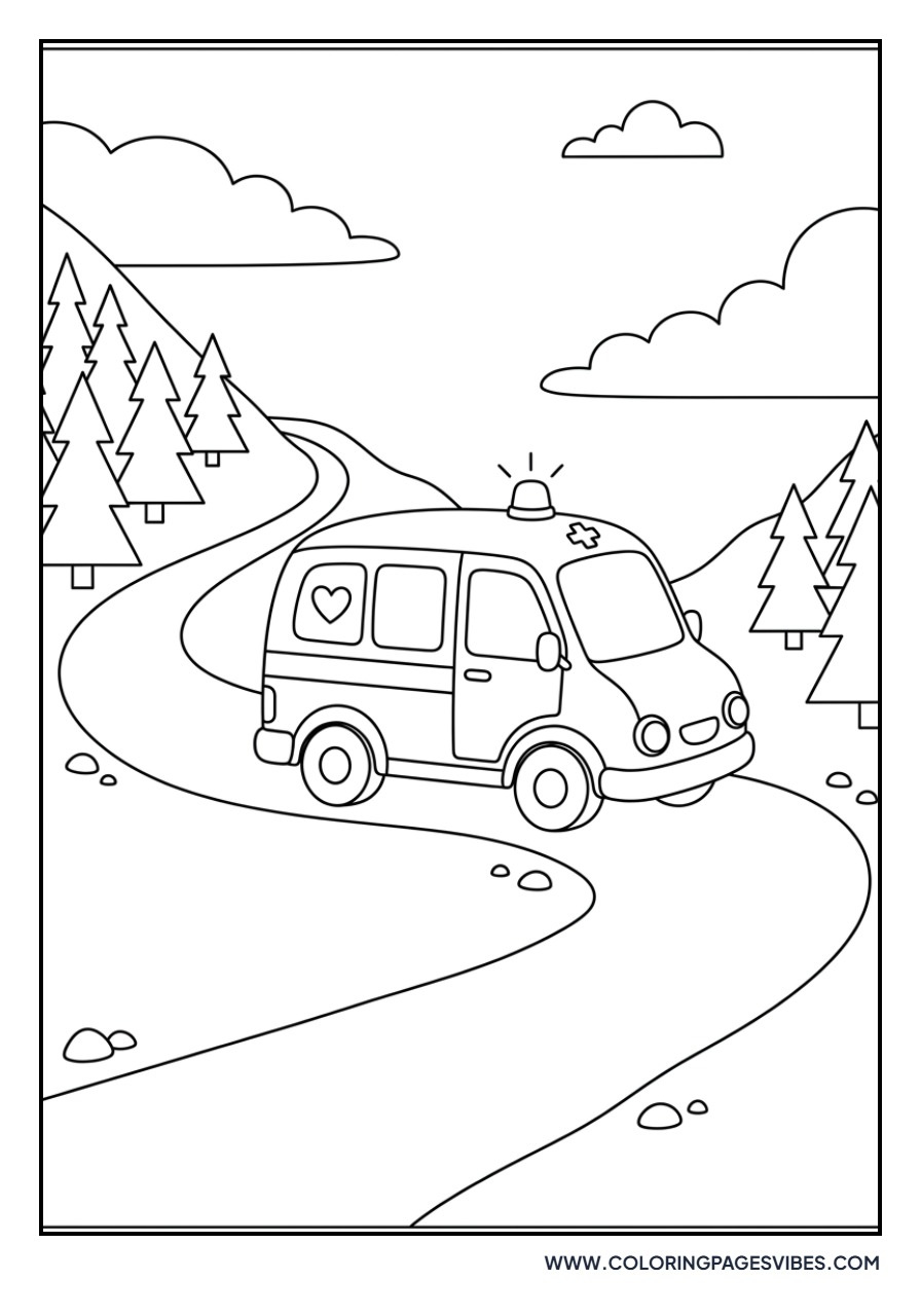 Ambulance on a Mountain Road