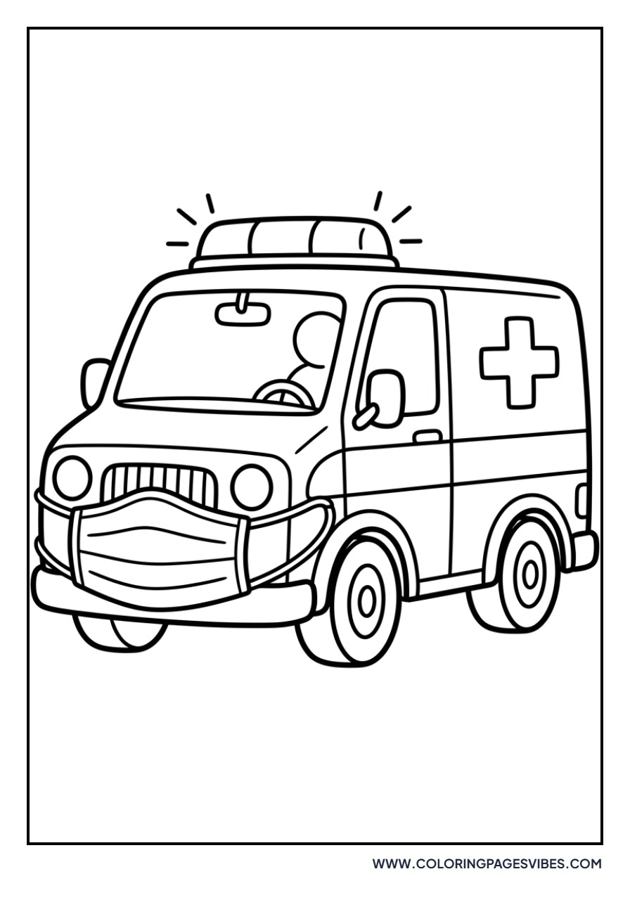 Ambulance Wearing a Mask