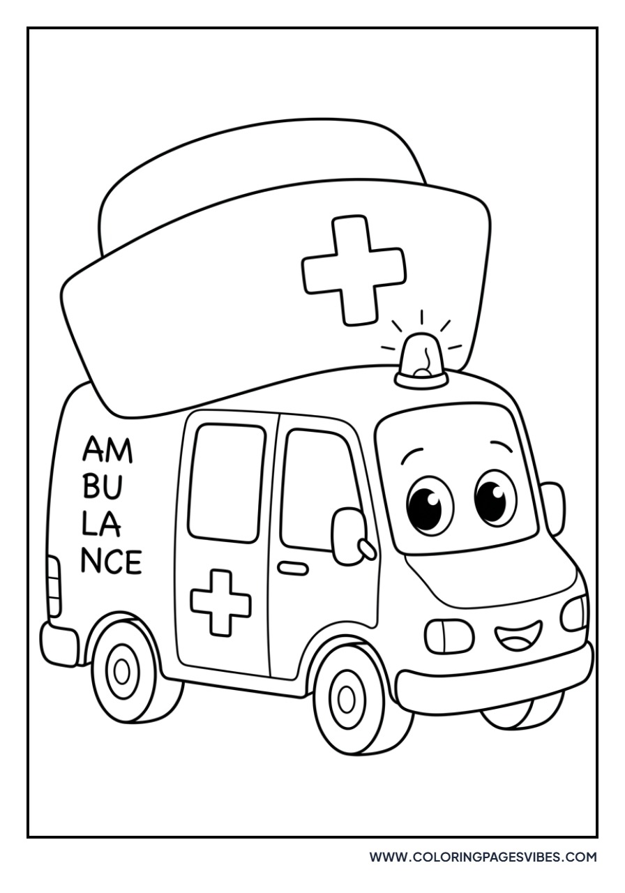 Ambulance with Big Hat