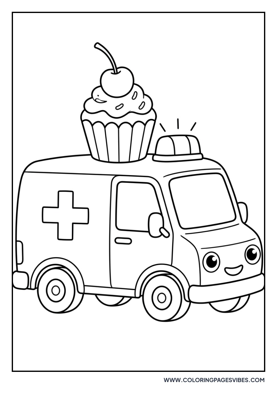 Ambulance with Cupcake