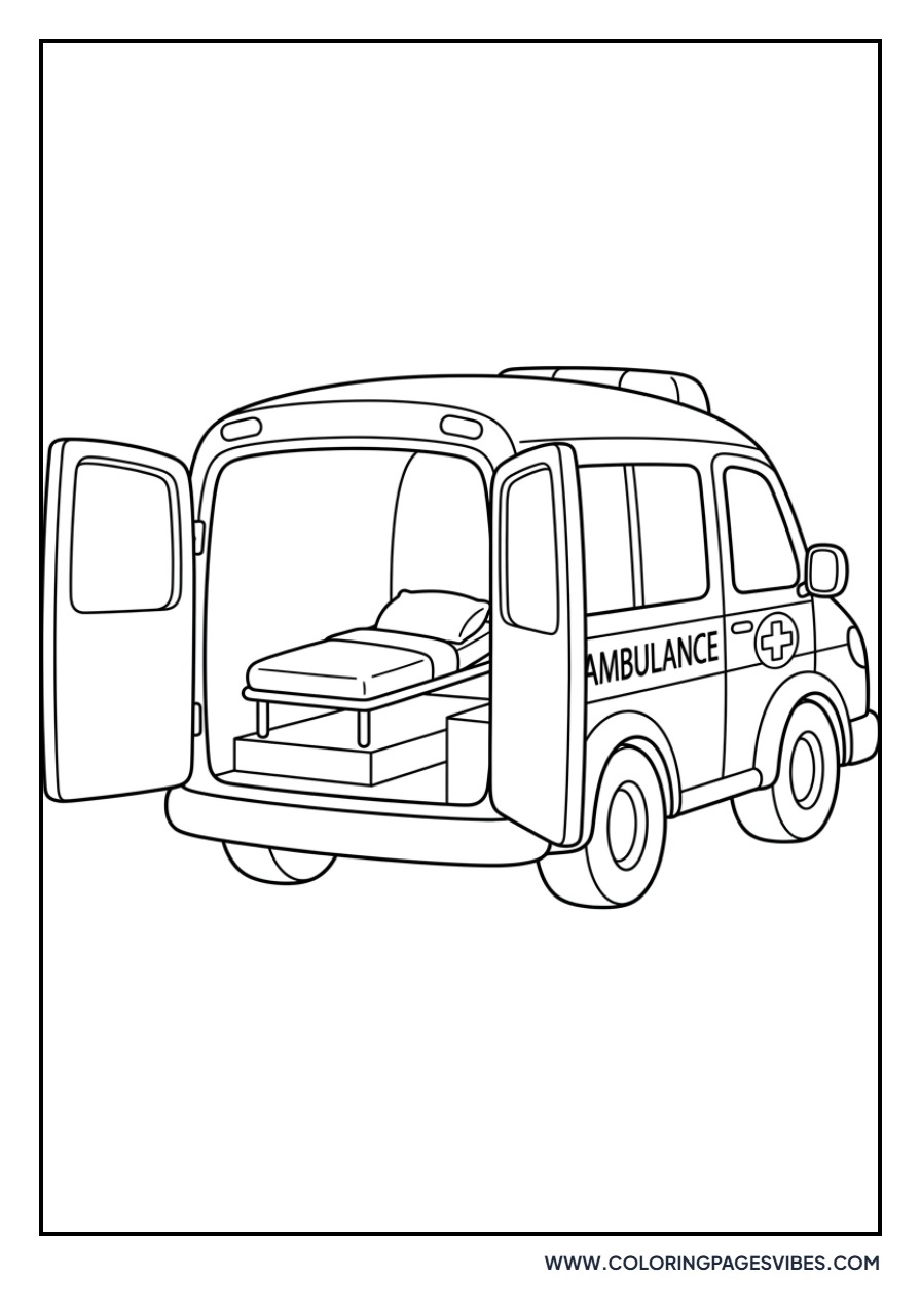 Ambulance with Open Back Doors