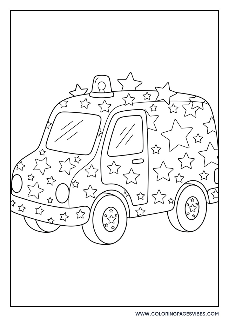 Ambulance with Star Pattern