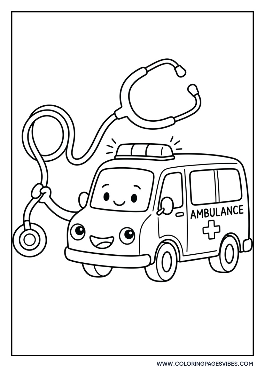Ambulance with Stethoscope