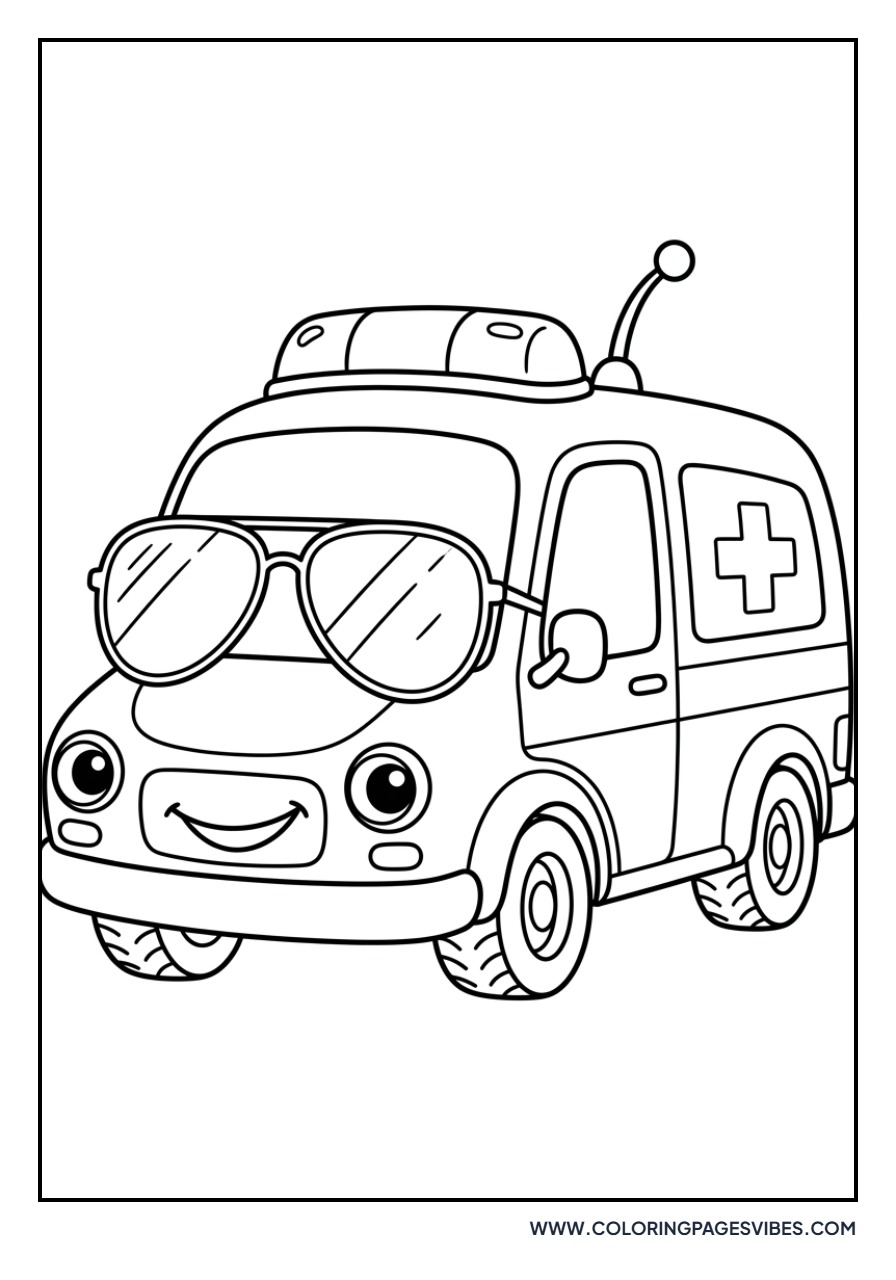 Ambulance with Sunglasses