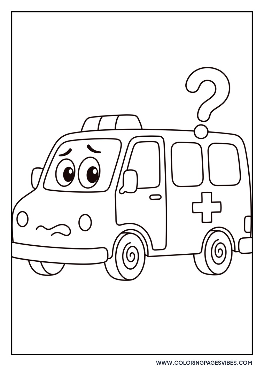 Confused Cartoon Ambulance