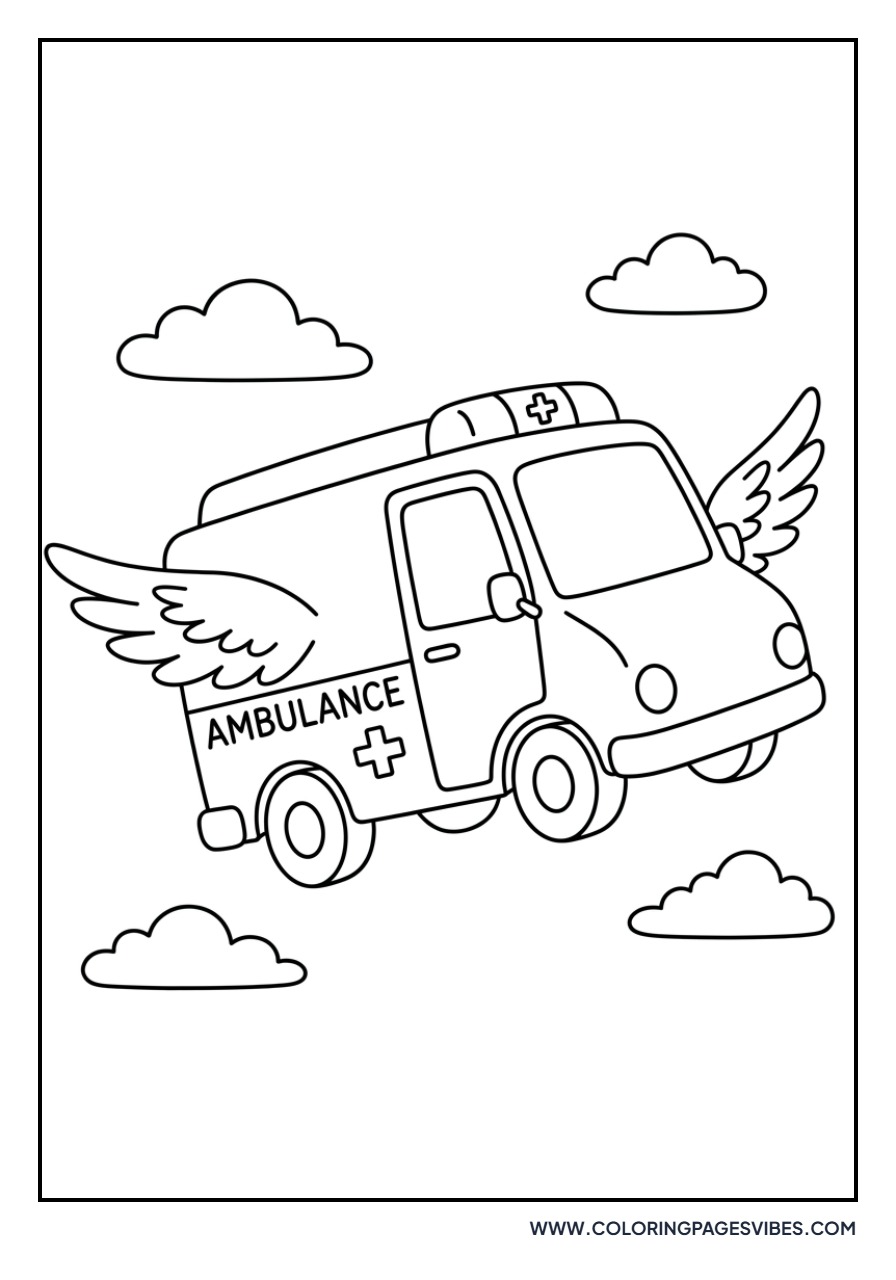 Flying Ambulance with Wings