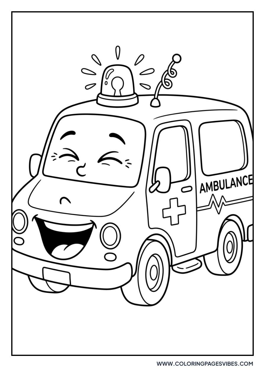 Laughing Cartoon Ambulance