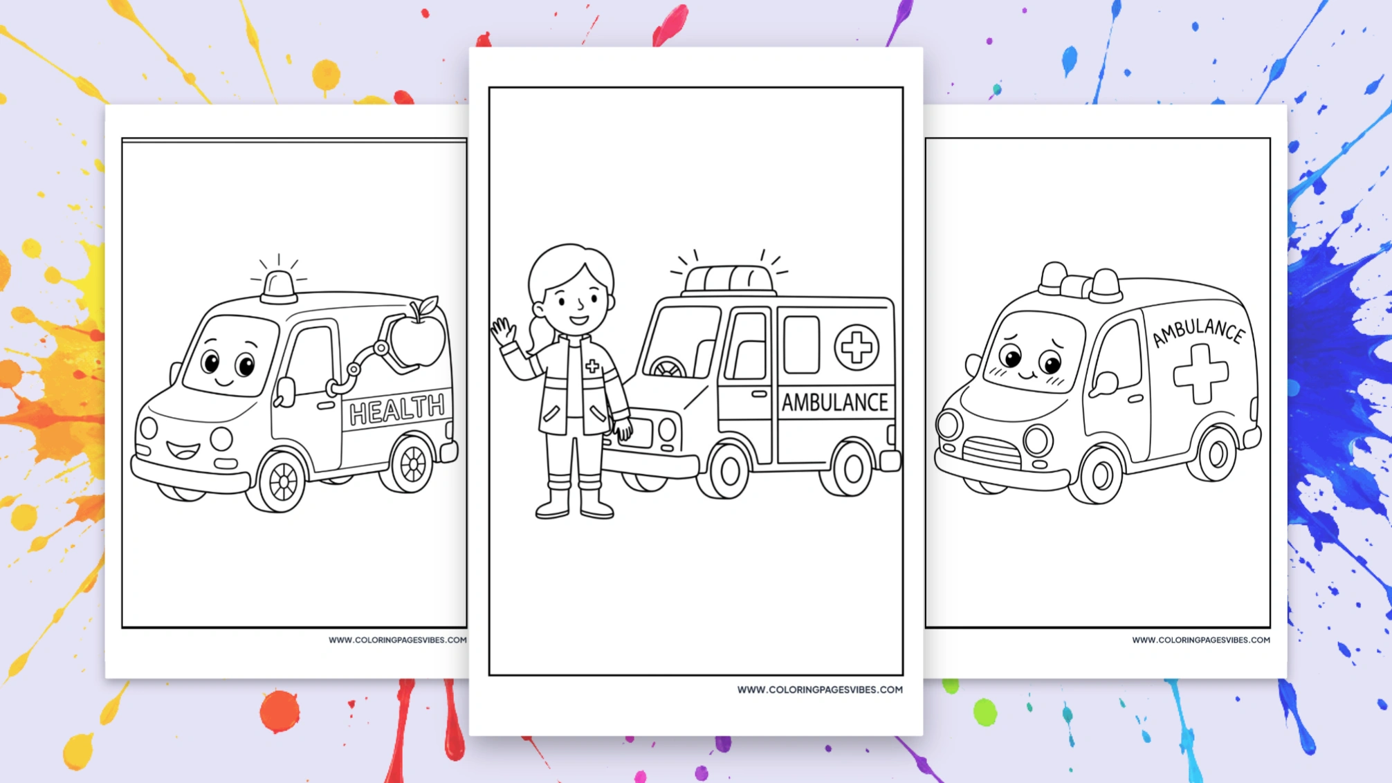 65+ Free Ambulance Coloring Pages – Fun Printable PDF