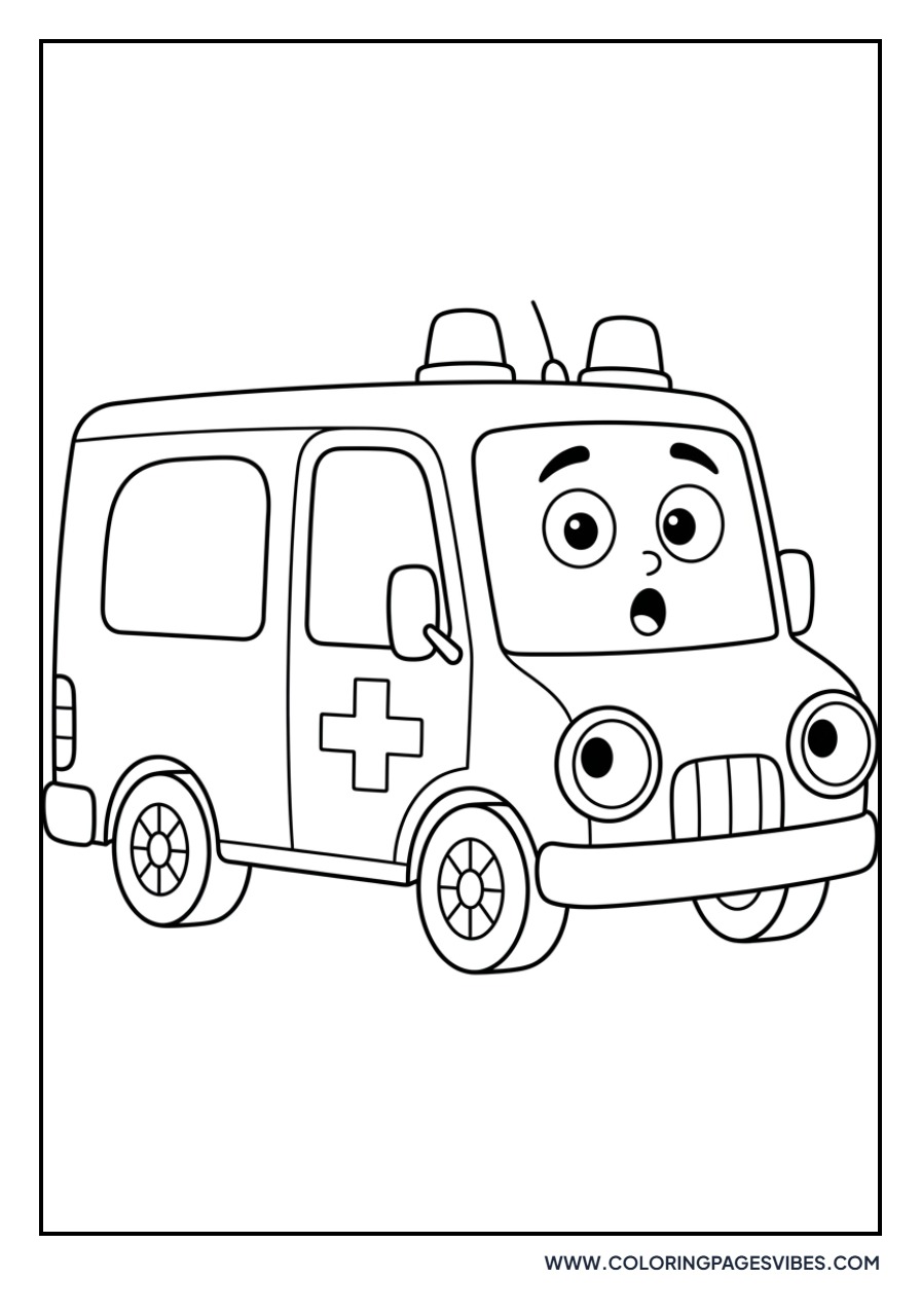 Surprised Cartoon Ambulance