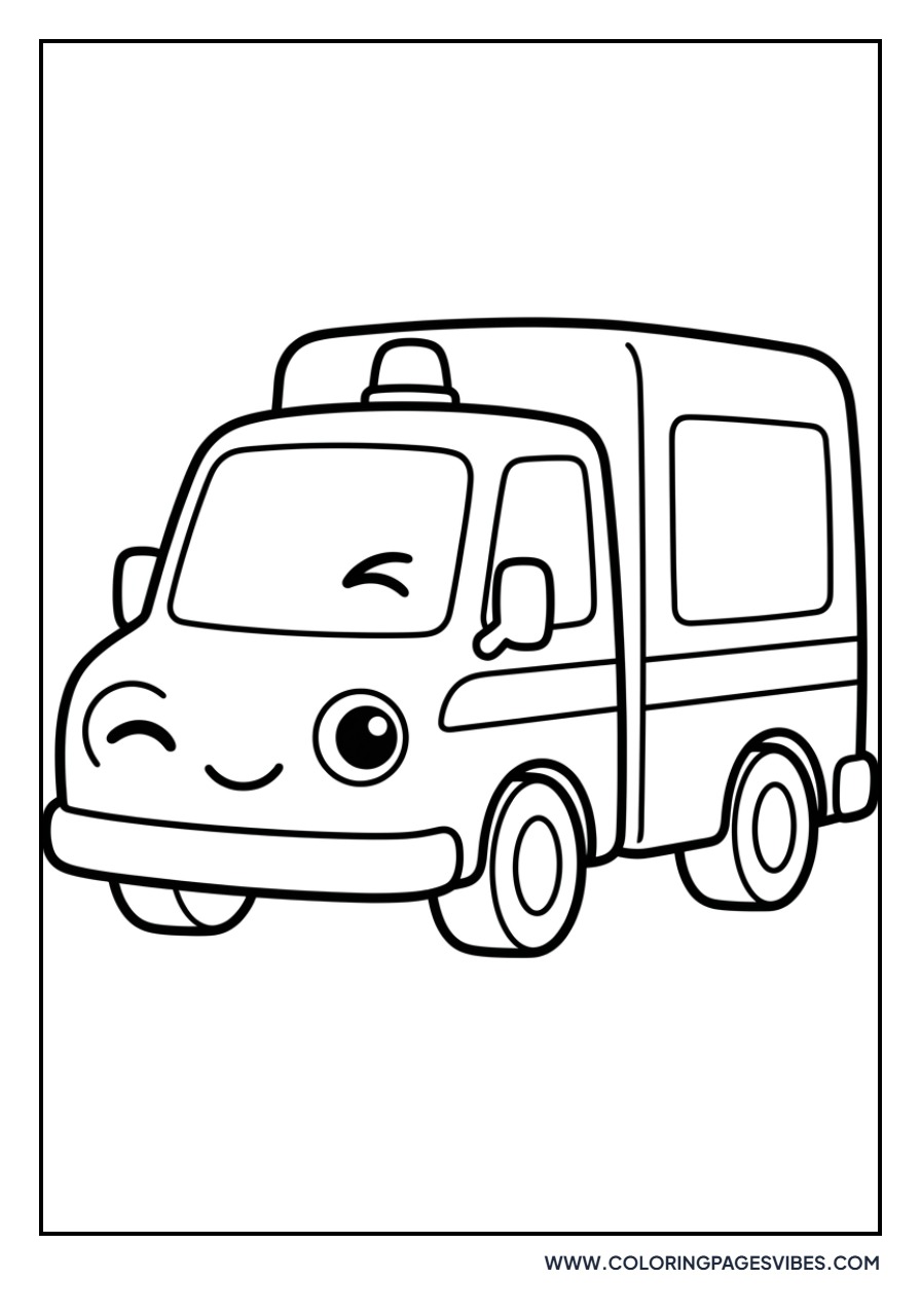 Winking Cartoon Ambulance
