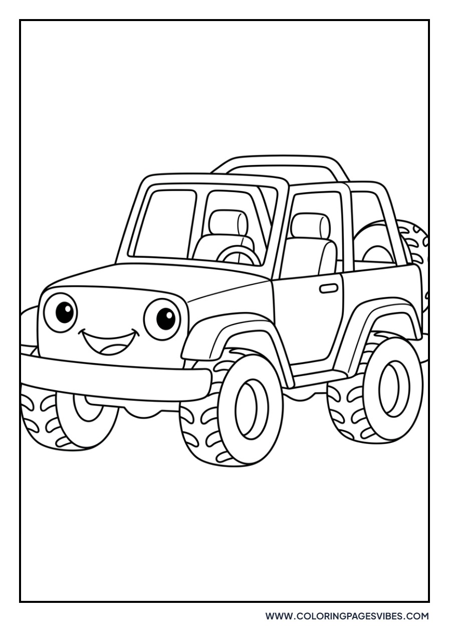 Sturdy Cartoon Jeep