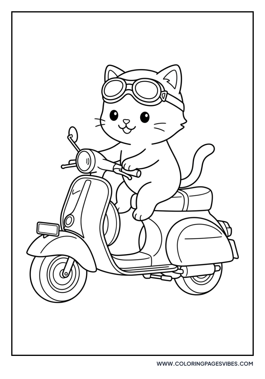 Cat on a Vespa