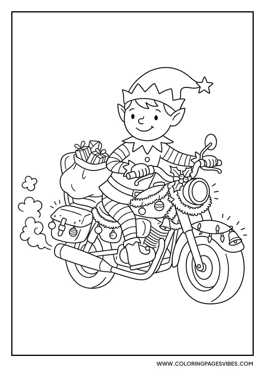 Christmas Elf on a Bike