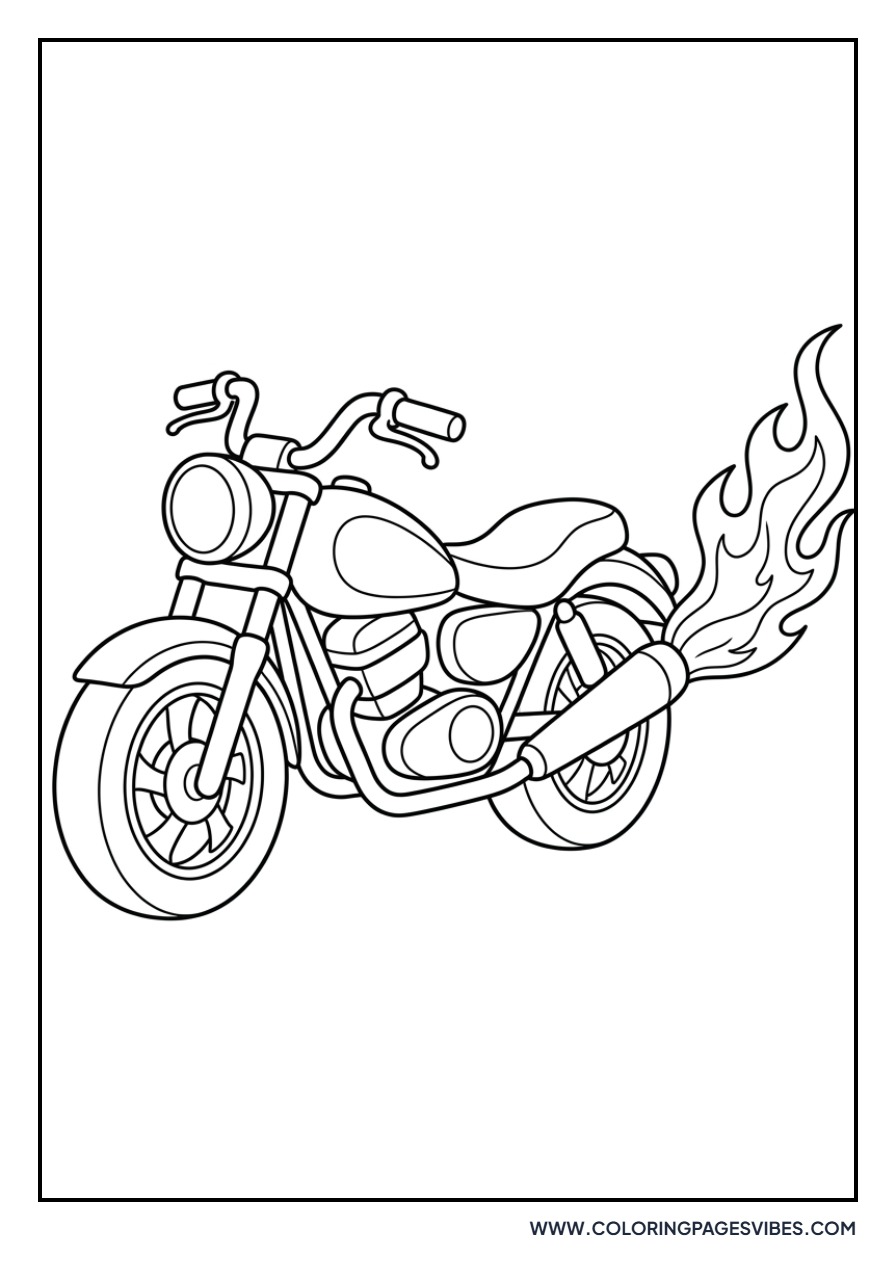 Flaming Exhaust Street Bike