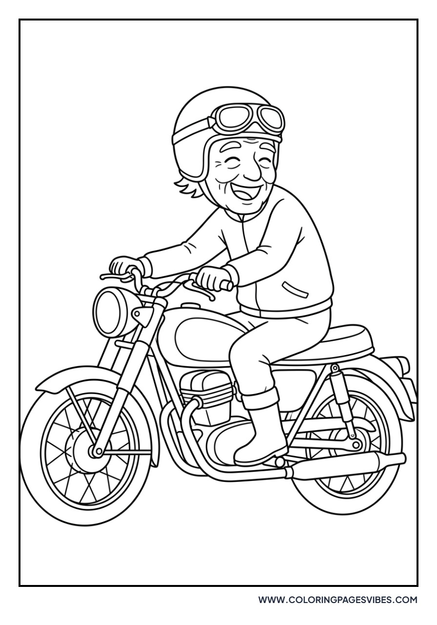 Grandpa on a Vintage Bike