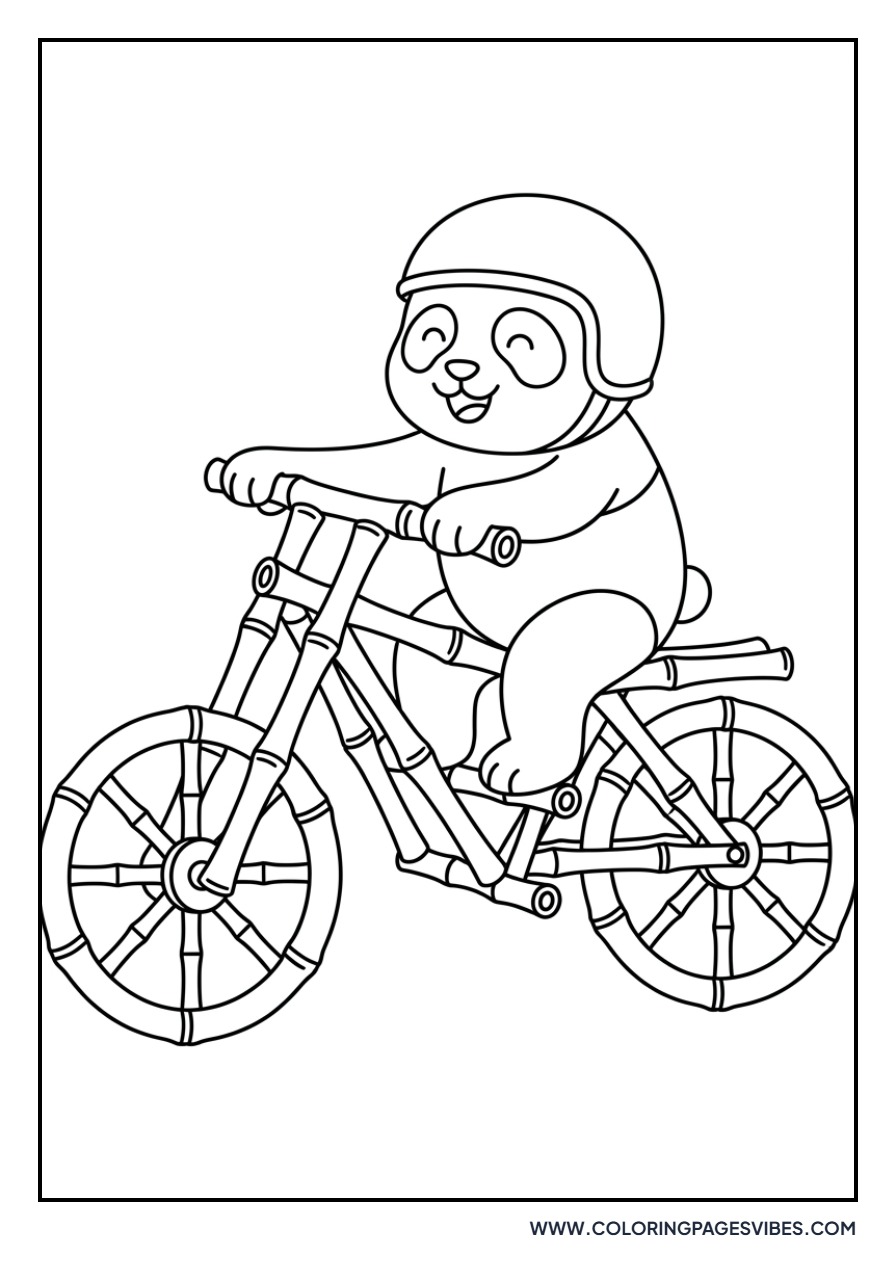 Panda on a Bamboo Bike