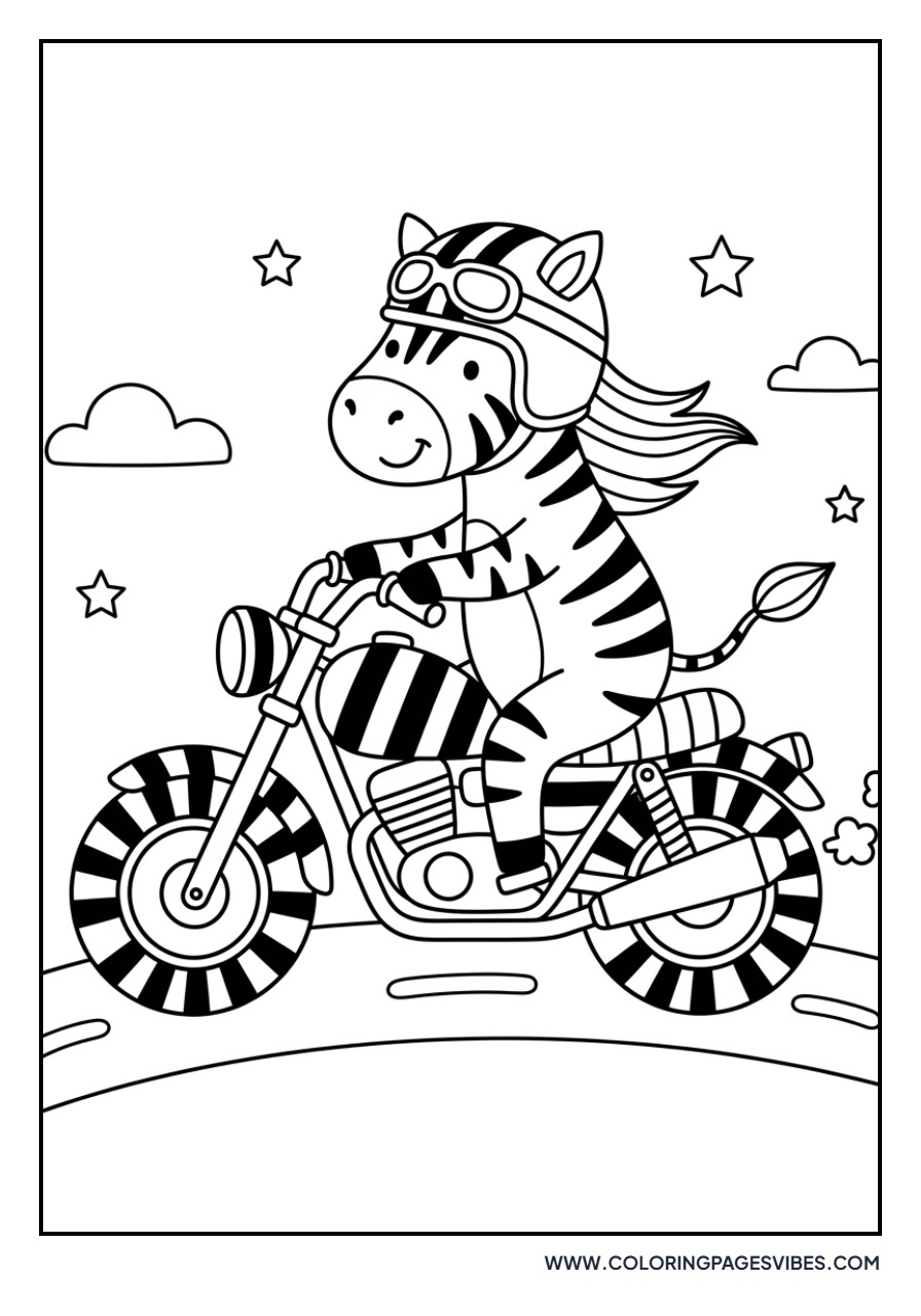 Zebra on a Striped Bike
