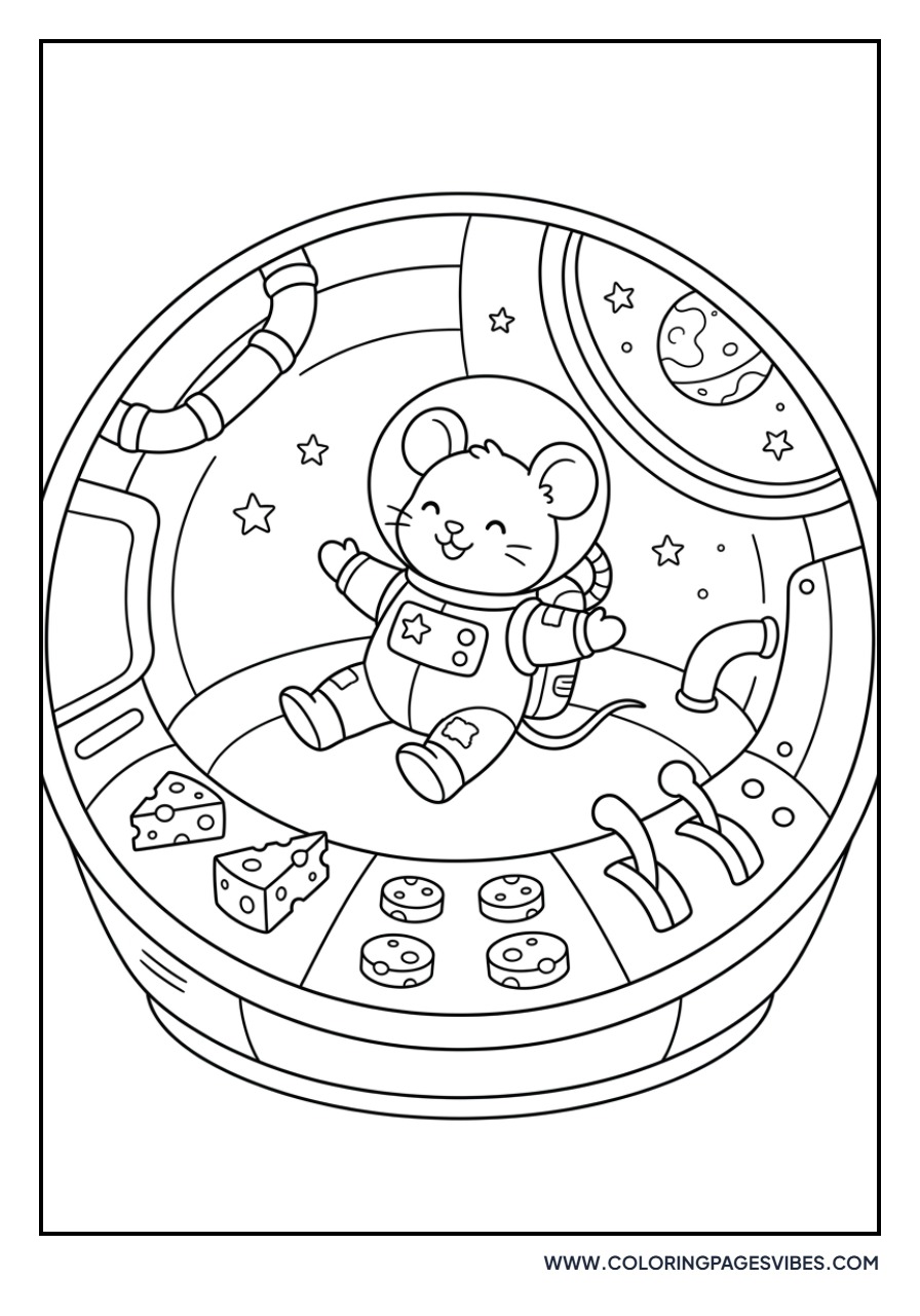 Mouse Astronaut Rocket
